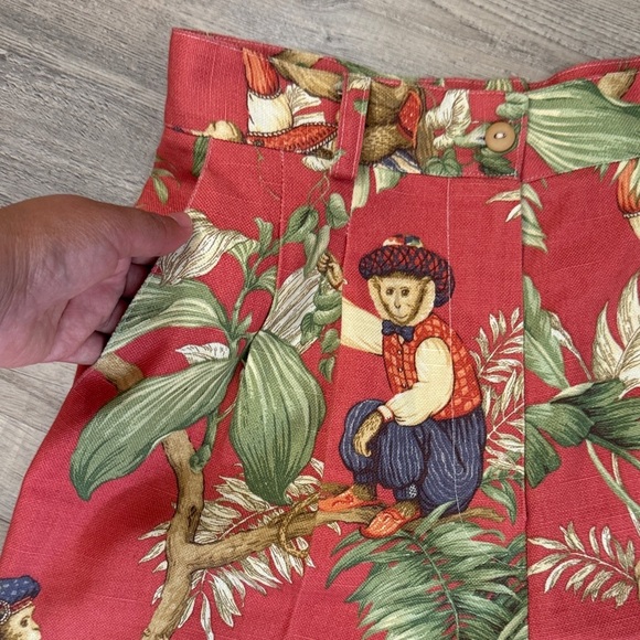 Chris Kellogg Tropical Red Monkey Print Men's Shorts size 6 - Picture 7 of 8